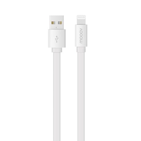 Câble MFI / USB-A plat pour iPhone iPad 2 m - Blanc