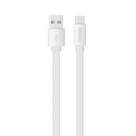 Câble USB-C /USB-A plat 1 m - Blanc