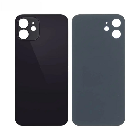 Vitre Arrière Noire Pour iPhone 12 (Large Hole)
