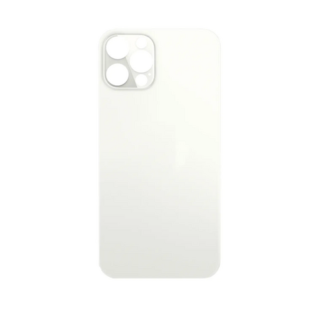Vitre Arrière Blanche / Argent Pour iPhone 12 Pro Max (Large Hole)