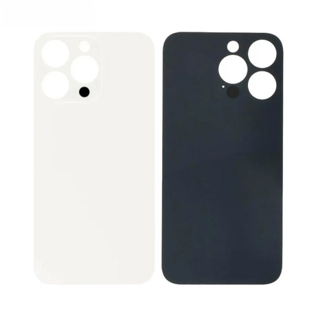 Vitre Arrière Argent / Blanche Pour iPhone 13 Pro Max (Large Hole)