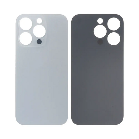 Vitre Arrière Argent Pour iPhone 14 Pro (Large Hole)