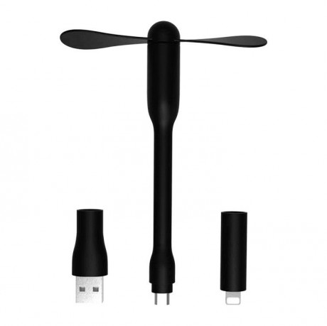 Mini - Ventilateur Lightning / Micro USB Noir