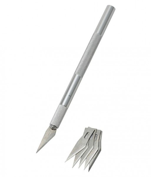 Cutter de Précision Métallique + Set de 5 lames