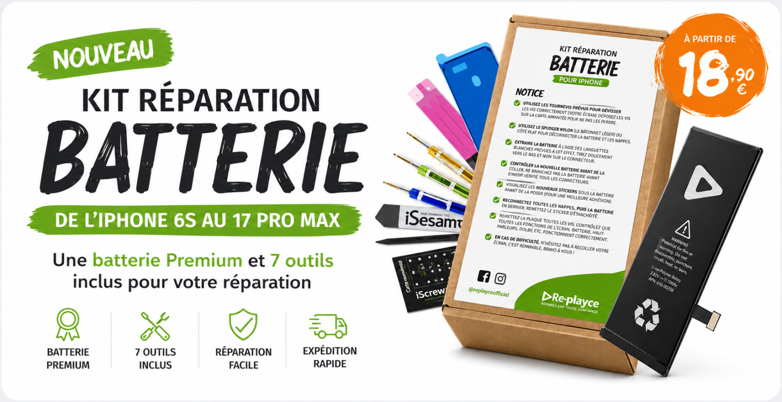 Kit batterie - Réparez votre iPhone