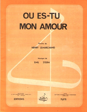 Partition Renee Lebas Ou Es Tu Mon Amour Partition Renee Lebas Ou Es Tu Mon Amour