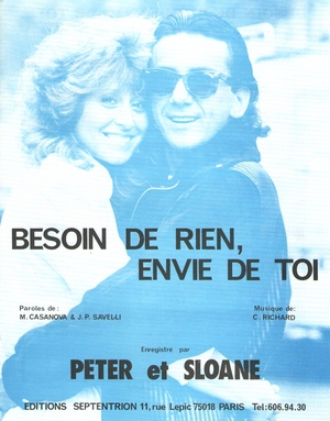 Partition Peter et Sloane Besoin de rien, envie de toi