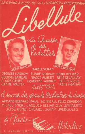 Partition Jean SABLON Libellule Partition Jean SABLON Libellule