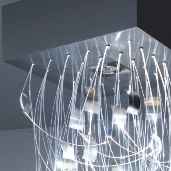 Lampe lustre fibre envol - lampe fibre optique - Lampe design