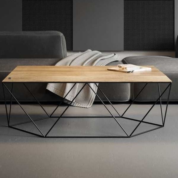 Table basse rectangle bois clair