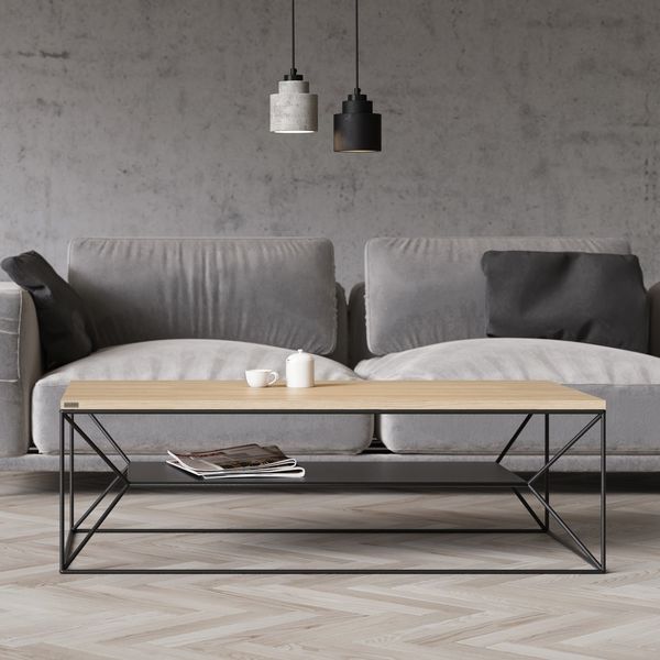 Table basse 110x60x40 cm en bois exotique - MAJA | Maison et Styles Table basse 110x60x40 cm en bois exotique - MAJA | Maison et Styles