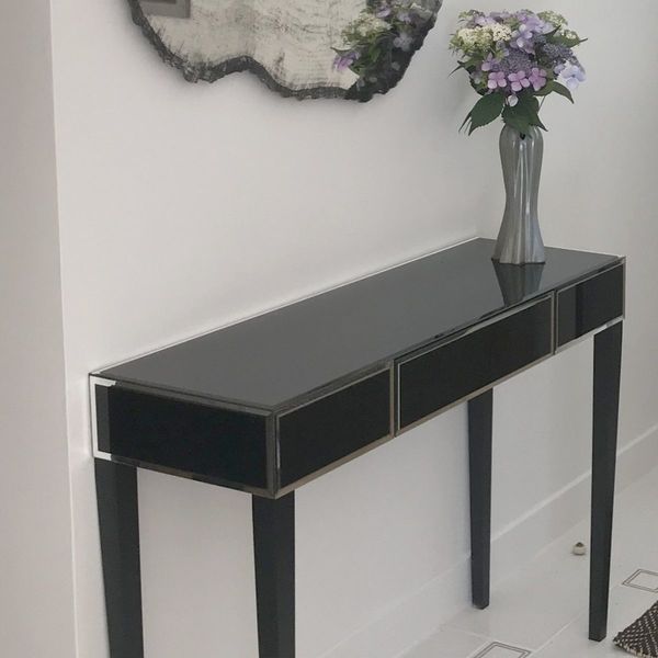 Alightup Table de Chevet Miroir en Verre, Meuble Miroir avec 3 Tiroirs Alightup Table de Chevet Miroir en Verre, Meuble Miroir avec 3 Tiroirs