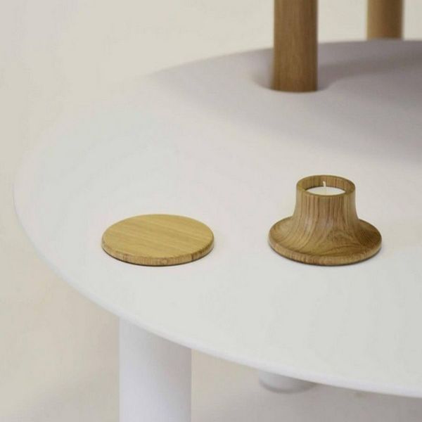 Table basse modulable ronde - Table salon bois massif Loftboutik