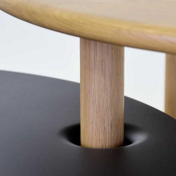 Table basse modulable ronde - Table salon bois massif Loftboutik