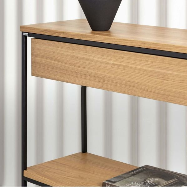 Table Console Table d'Entrée en Bois avec 3 Tiroirs Usage Polyvalent Table Console Table d'Entrée en Bois avec 3 Tiroirs Usage Polyvalent