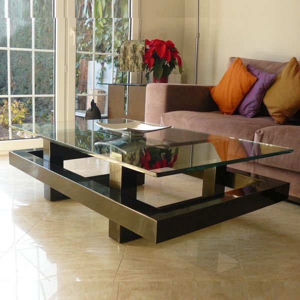 Table basse industrielle fer