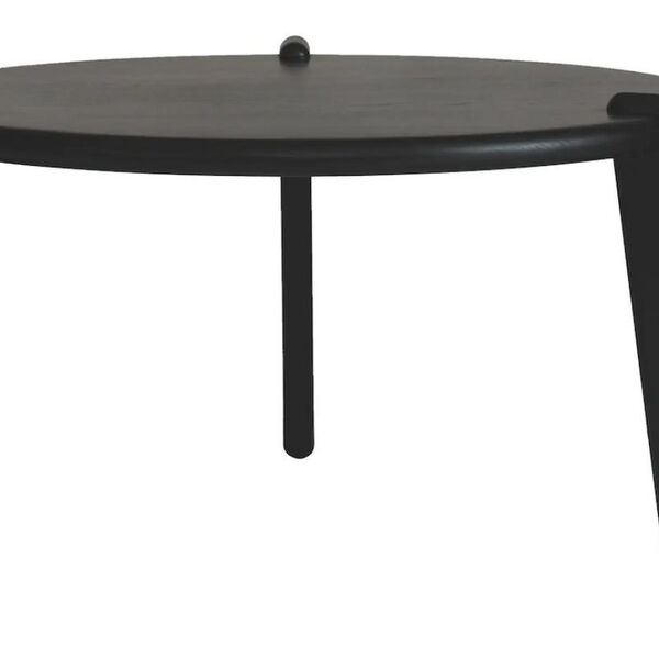 Table basse ronde bois massif noir
