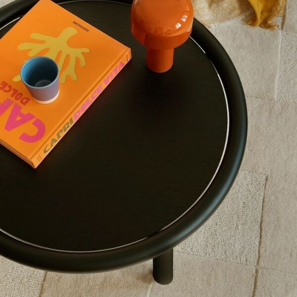 Table basse ronde noire