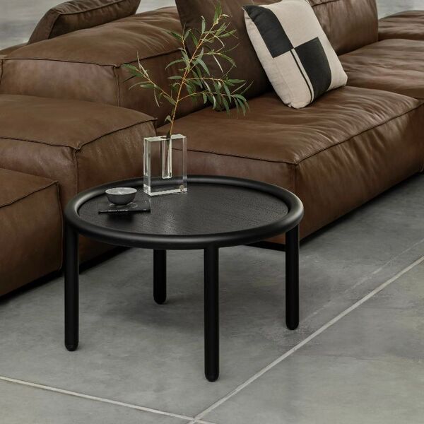 Table basse ronde noire