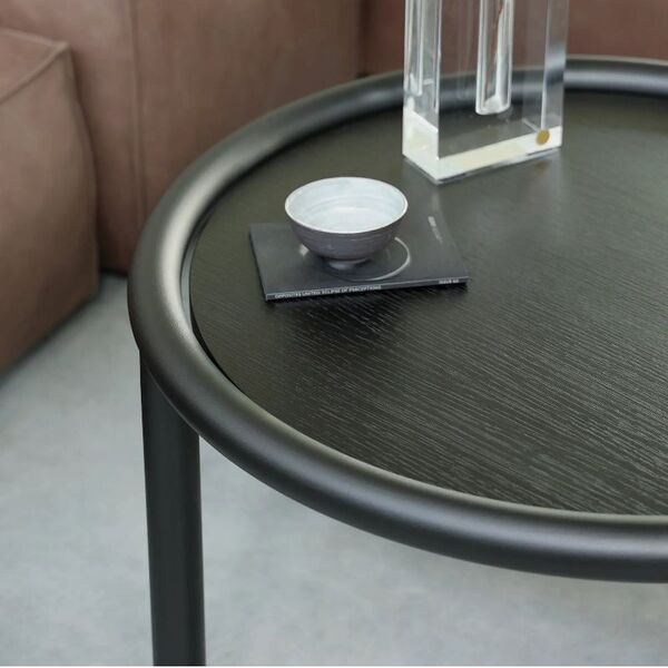 Table basse ronde noire