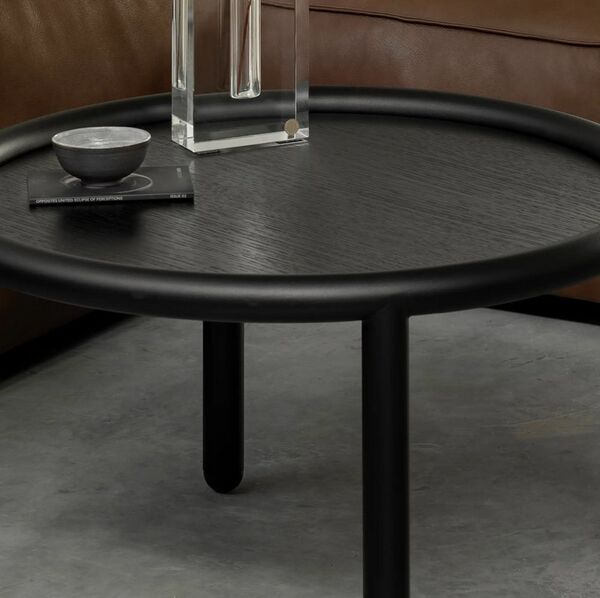 Table basse ronde noire