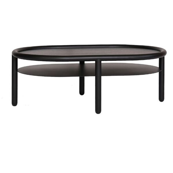Table basse noire étagère