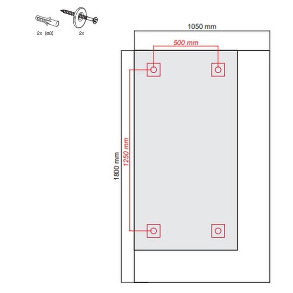Grand miroir rectangle 1.80m