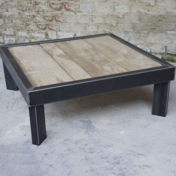 table basse bois pied metal