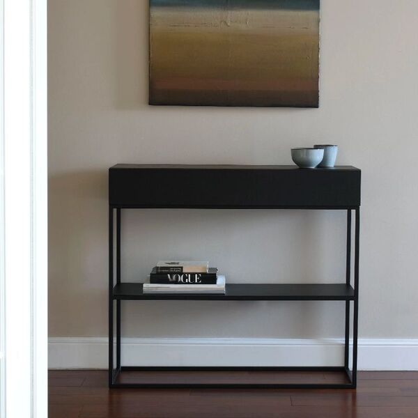 Console bois et métal noir