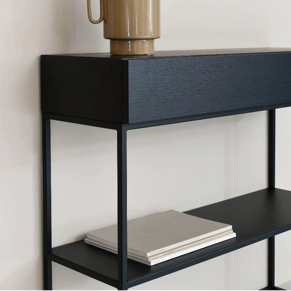 Console bois et métal noir