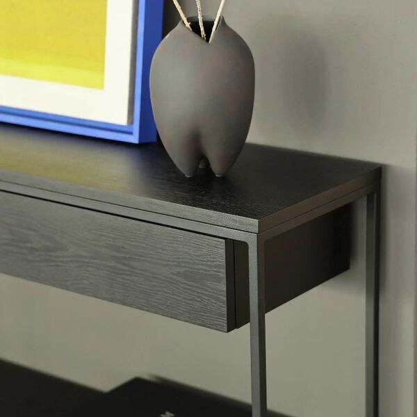 Console bois et métal noir