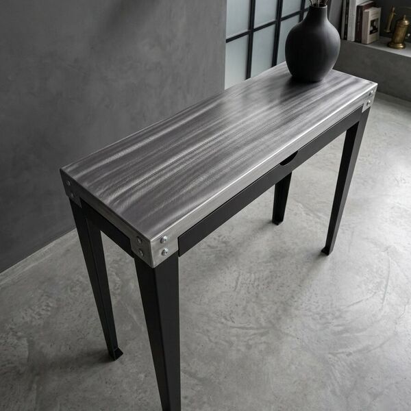 console métal tiroir