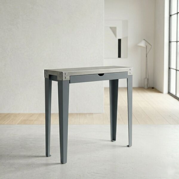 console métal tiroir