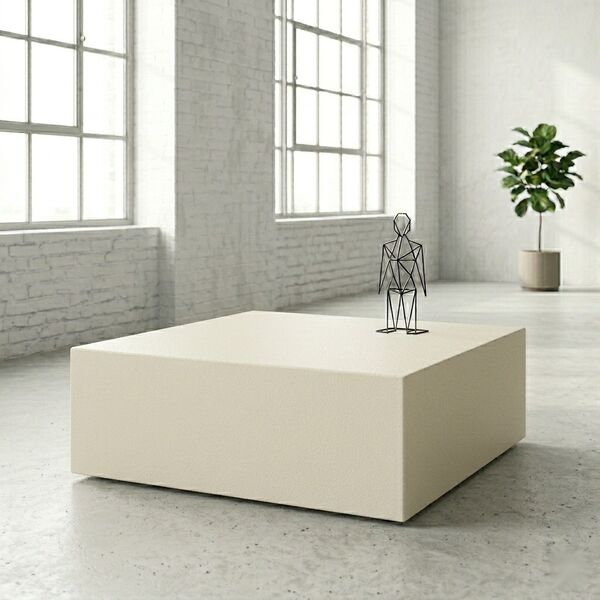 Table cube acier brut