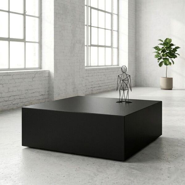 Table cube acier brut