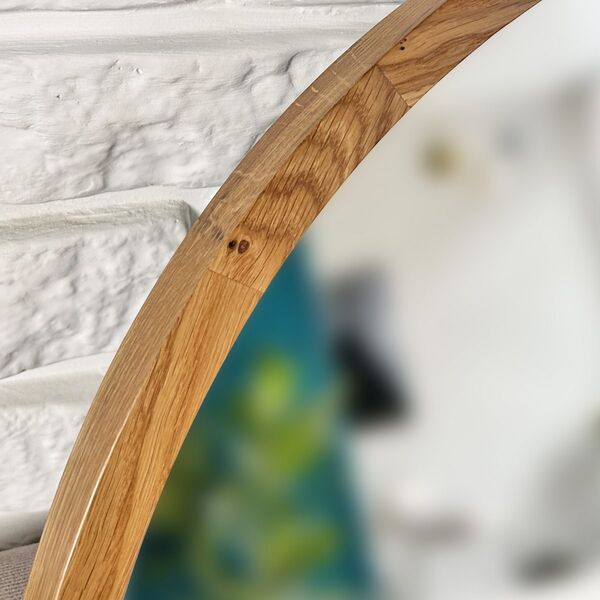 Miroir rond en bois