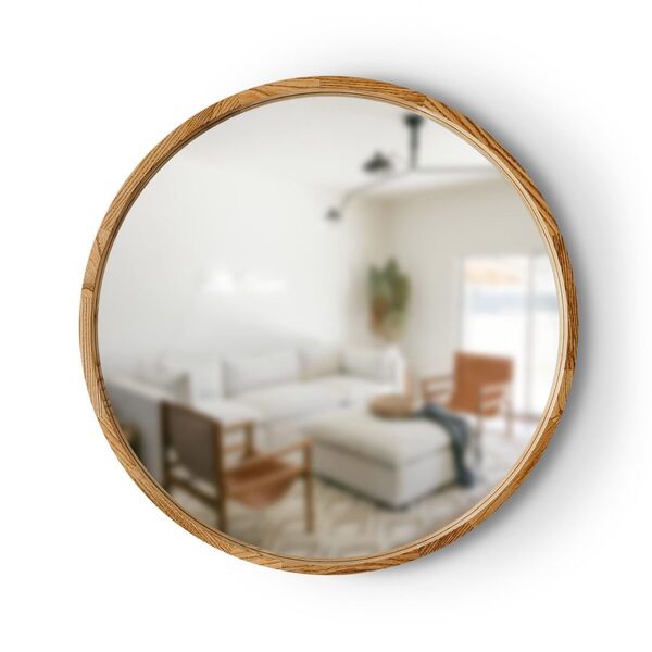 Miroir rond en bois