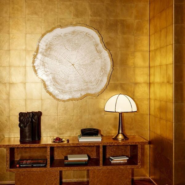 Miroir rond doré 80 cm