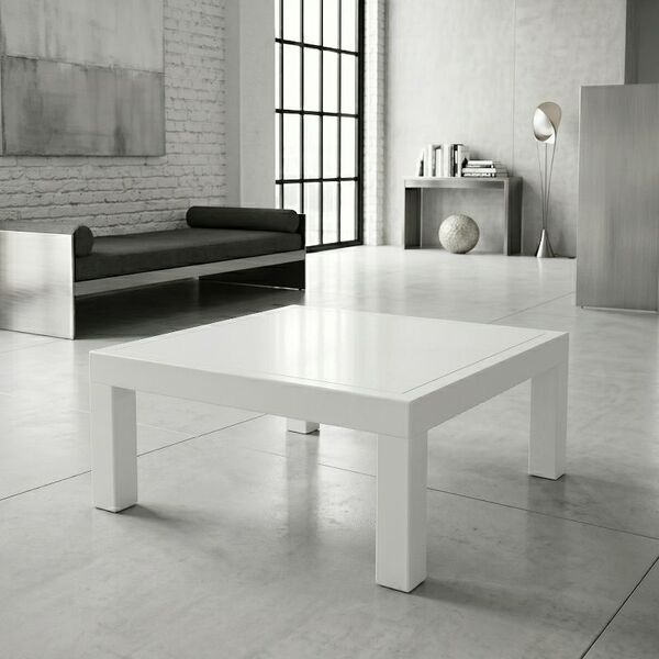 Table basse blanc laqué