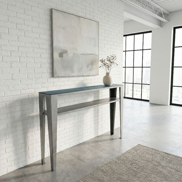 Console d'entrée acier bicolore avec étagère