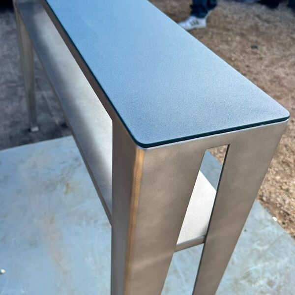 Console d'entrée acier bicolore avec étagère