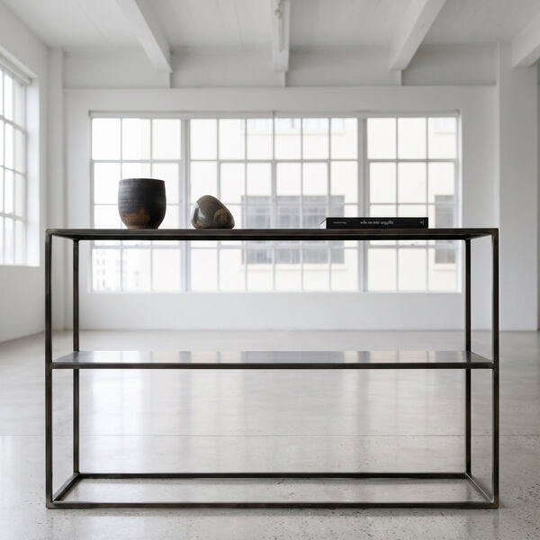 console industrielle avec étagère