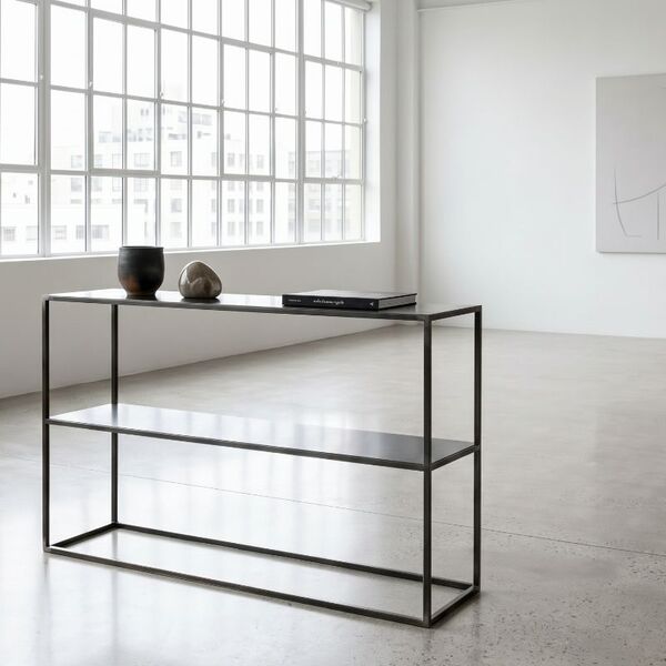console industrielle avec étagère