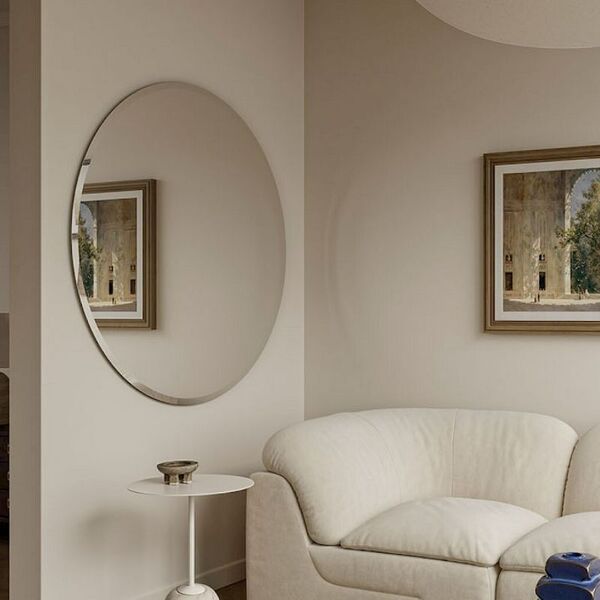 miroir rond biseauté