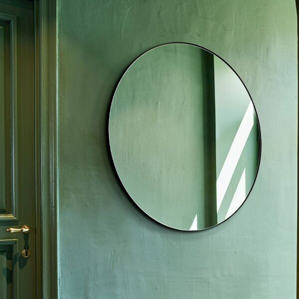 grand miroir rond noir