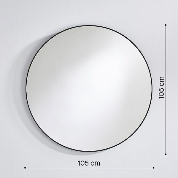 grand miroir rond noir