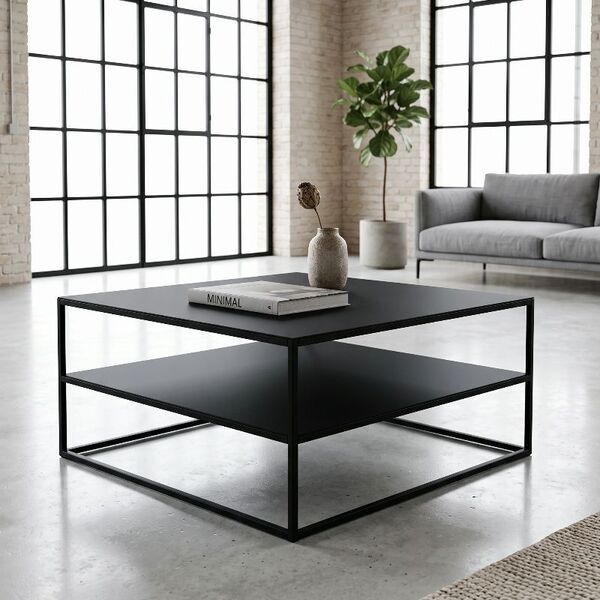 table basse métal avec étagère