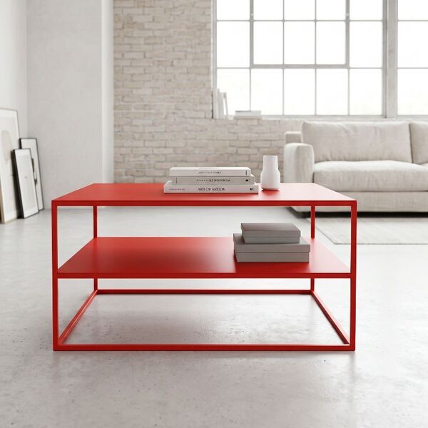 table basse métal avec étagère