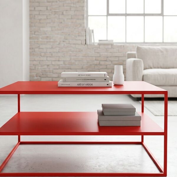 table basse métal avec étagère