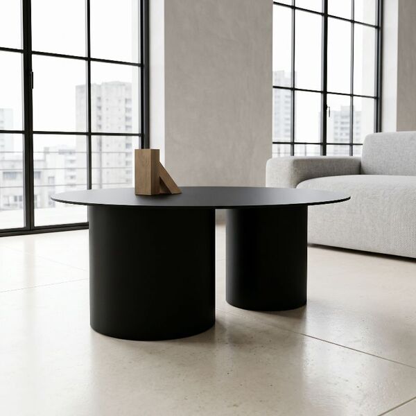 Table basse ronde beige